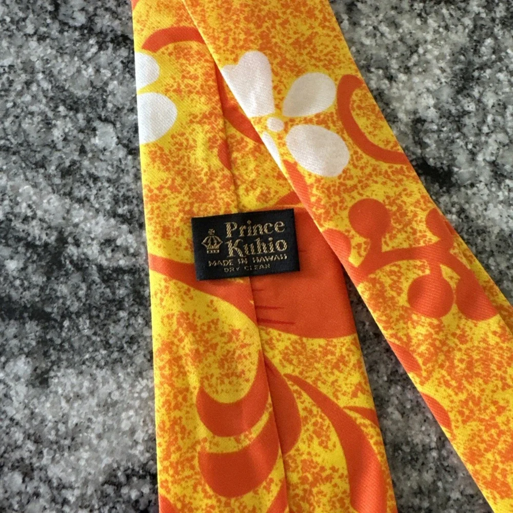 Vintage Prince Kuhio Tie Made In Hawaii Necktie 70s 54